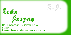 reka jaszay business card
